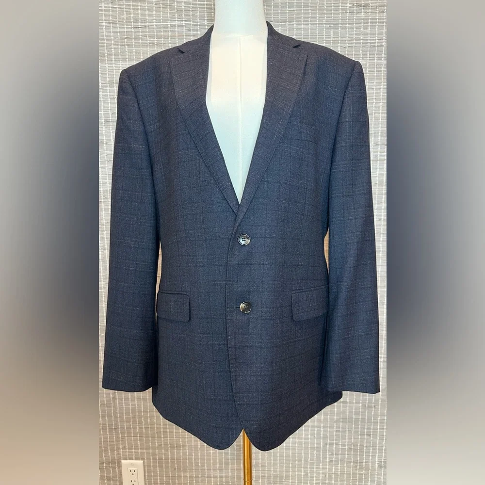 🖤 Moss Bros. Tailored Fit Navy Black Check Jacket 🖤